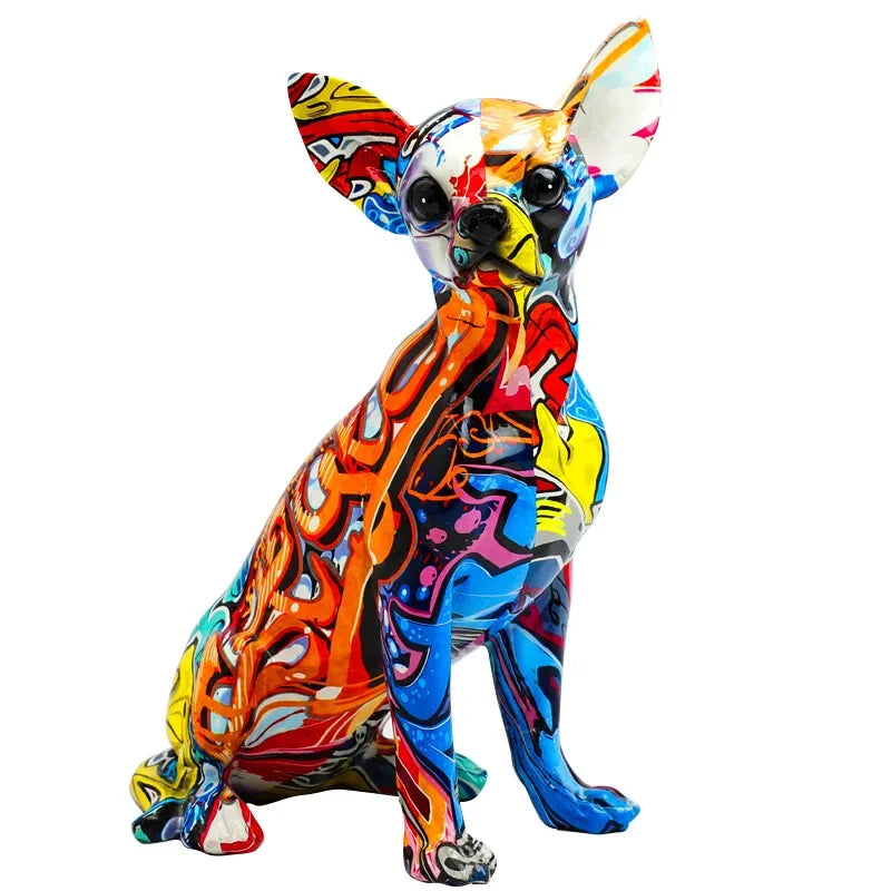 Urban Graffiti Chihuahua Statue