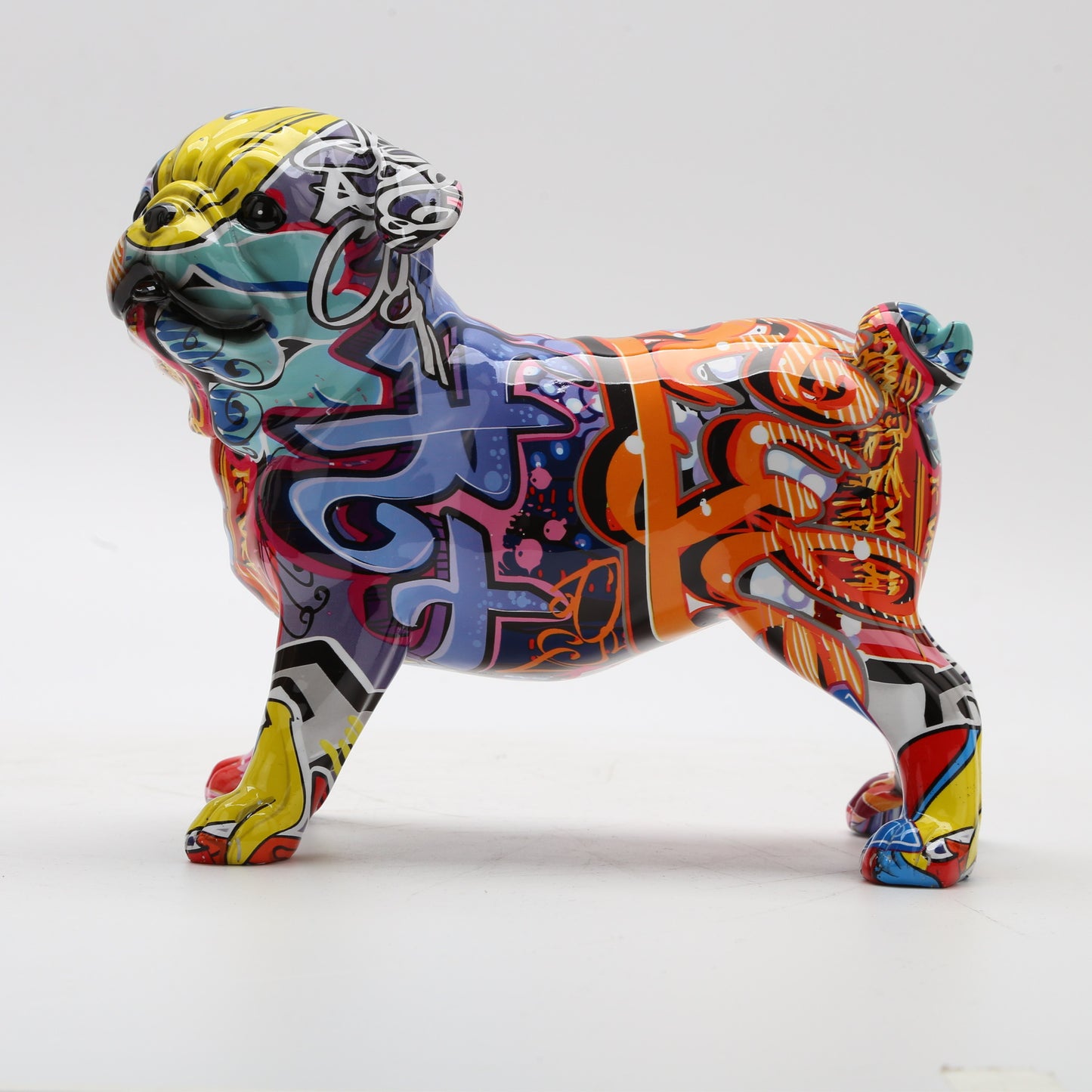 Urban Graffiti Pug Statue