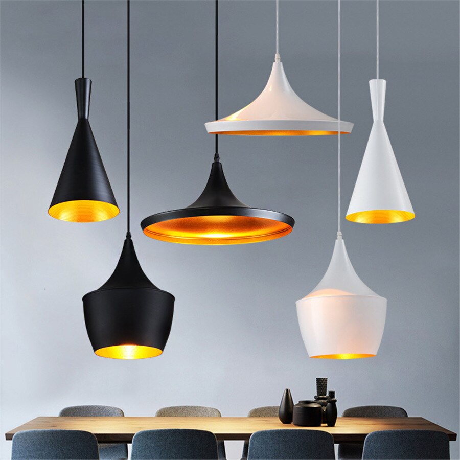 Nordic Vintage Pendant Ceiling Light Black Style C
