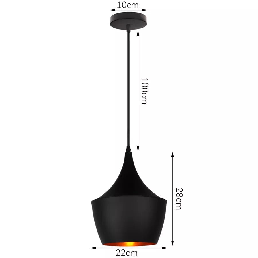 Nordic Vintage Pendant Ceiling Light Black Style B