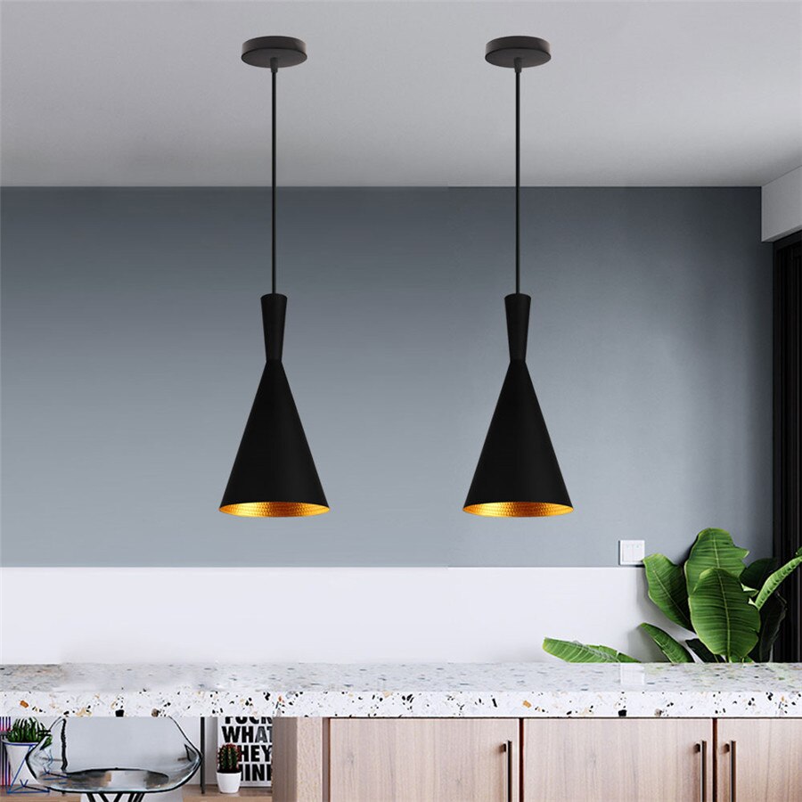 Nordic Vintage Pendant Ceiling Light Black Style C