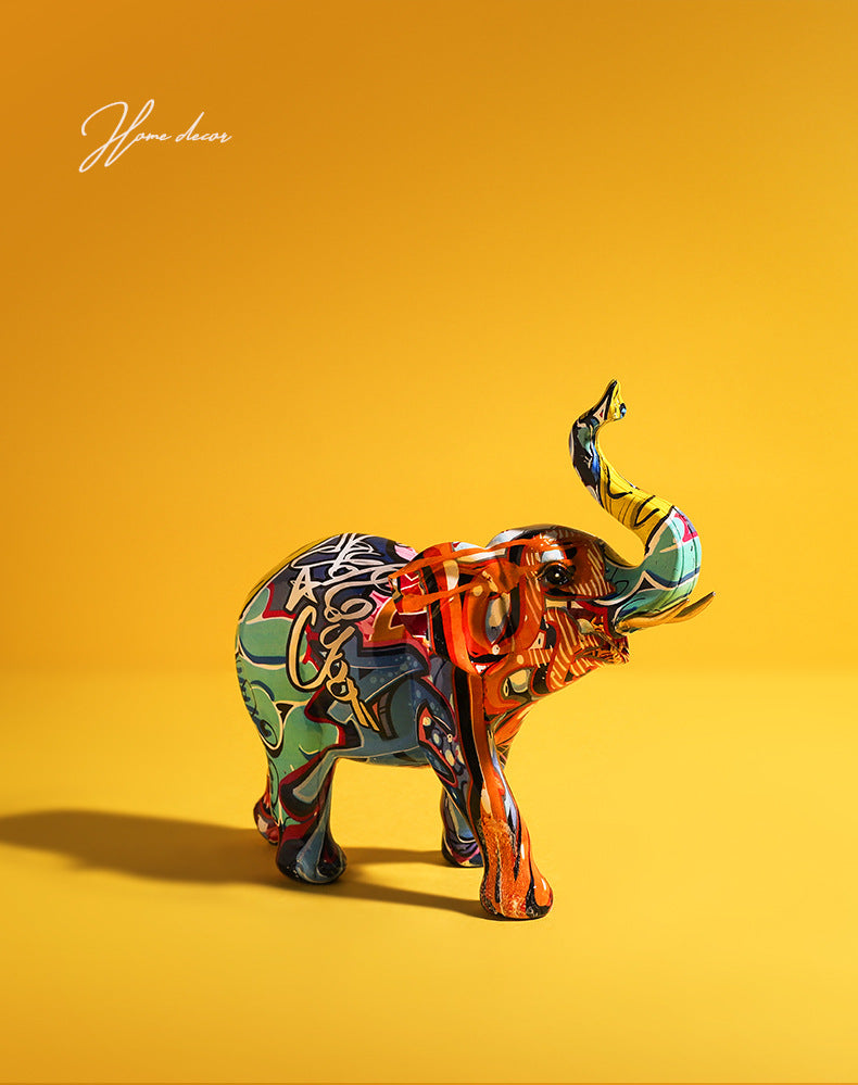 Urban Graffiti Elephant Statue