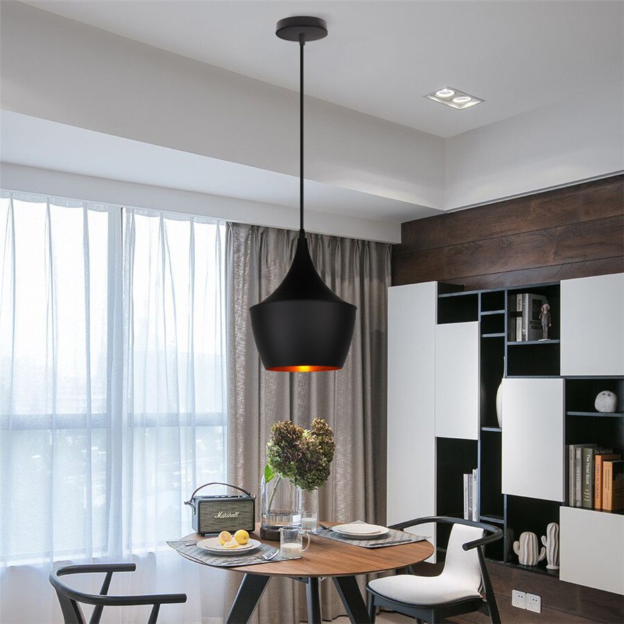 Nordic Vintage Pendant Ceiling Light Black Style B