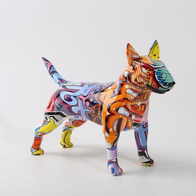 Urban Graffiti Bull Terrier Statue