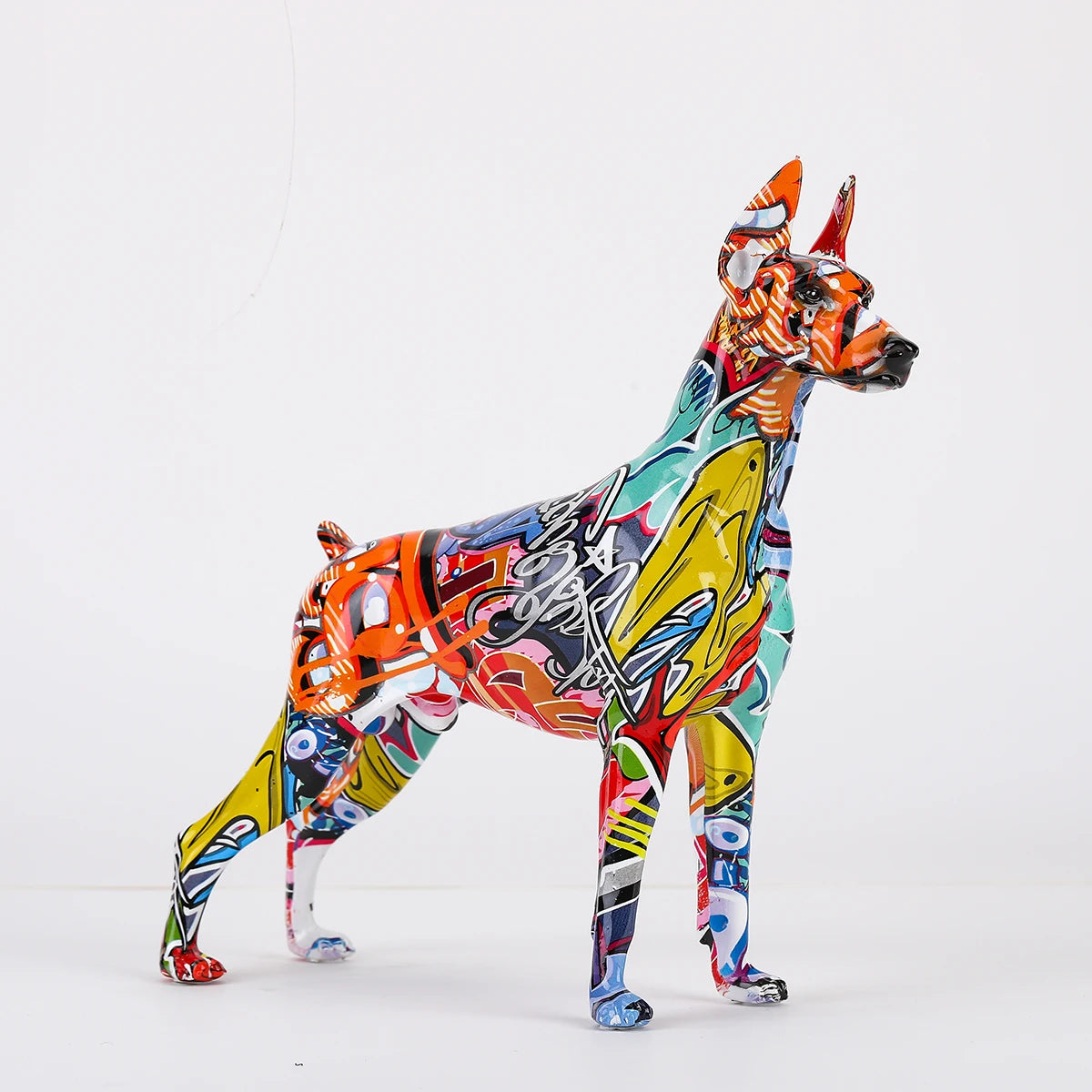 Urban Graffiti Doberman Statue