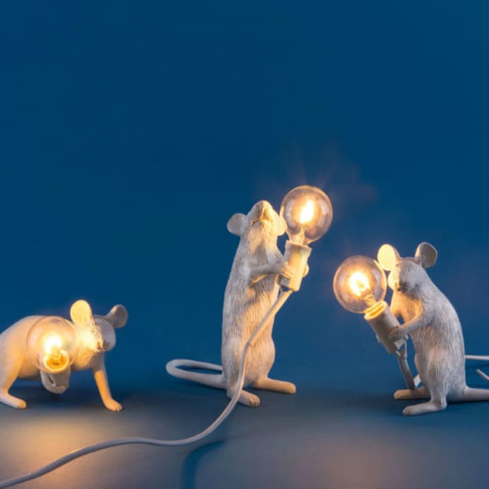 Individual White Mouse Lamps