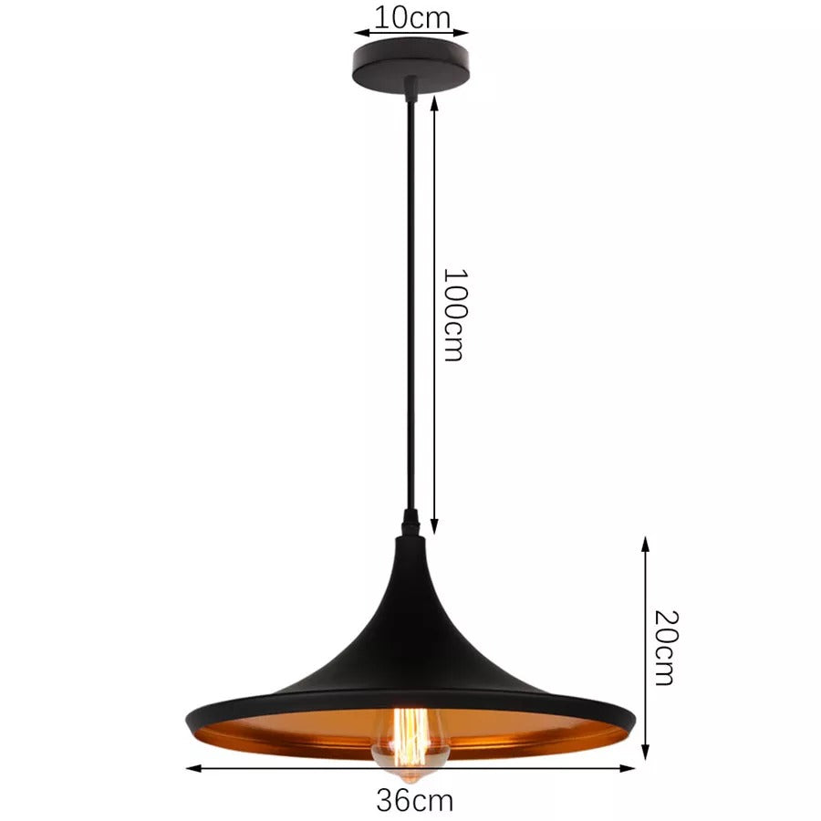 Nordic Vintage Pendant Ceiling Light Black Style A