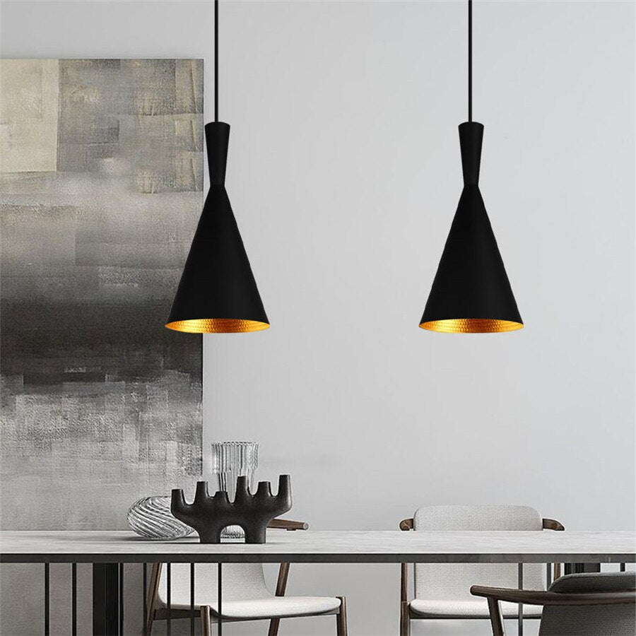 Nordic Vintage Pendant Ceiling Light Black Style C