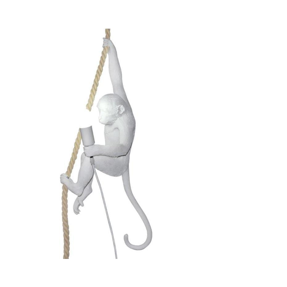 Hanging True Scale Monkey Lamps White